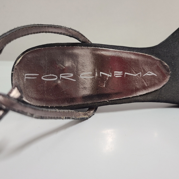 Forcinema Black Birgitta Rhinestone Detail Heeled Sandals Sz 8½ - Picture 7 of 13